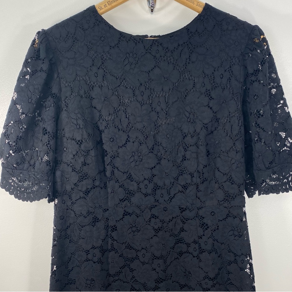 Lark & Ro Black Floral Lace Overlay Cocktail Dress LBD Little Black Dress 12 - Picture 4 of 15